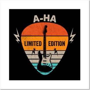 Vintage A-Ha Name Guitar Pick Limited Edition Birthday Posters and Art